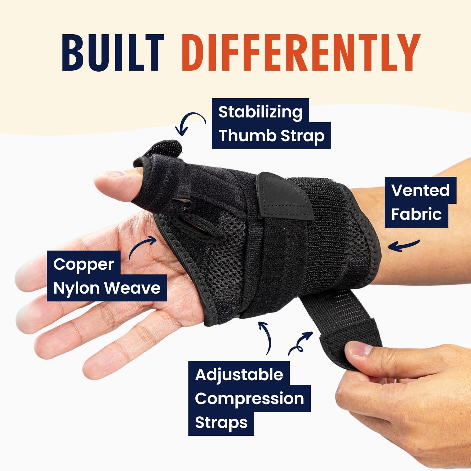Dr. Frederick\'s Original Dr. Frederick\'s Original Copper Thumb Brace - 1 Brace - CMC Spica Splint for De Quervains Tendonitis, Arthritis, Injury, Pain Relief - Thumb Wrist Stabilization - Left or Right Hand - Fits Men and Women