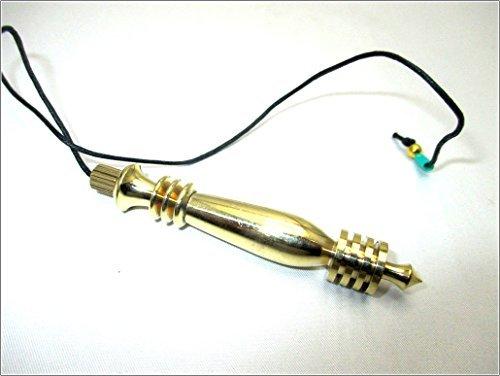 Jet International Crystal Jet Long Karnak Isis Ring Gold Pendulum Plate Chamber w/Chord Reiki Wiccan Free Booklet Jet International Crystal Therapy Healing Dowsing Metaphysical Spiritual Answers Occult Mystic
