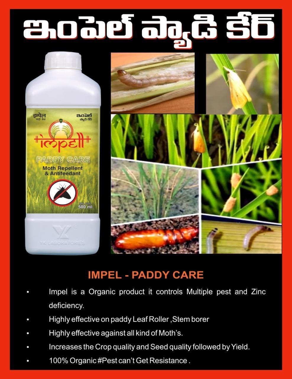 YK LABORATORIES YK Laboratories Impell Paddy Care for Stem Borer, Shoot Borer, Leaf Roller & Correct The Zinc Deficiency - 500ml