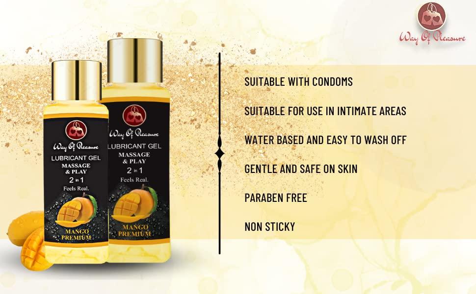 Way Of Pleasure Way Of Pleasure Lube Flavoured Lubricant Gel Water Based Lube Mango Premium Flavor Pack (3)