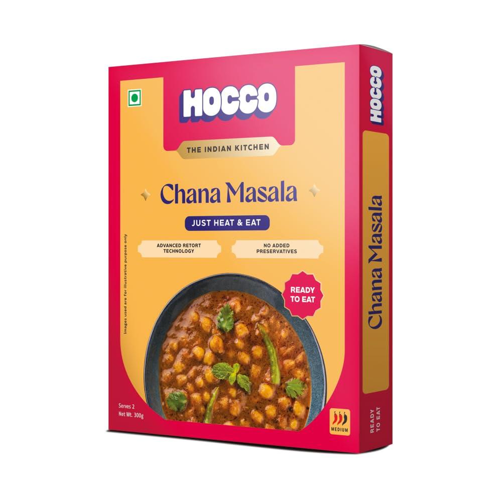 HOCCO HOCCO Chana Masala Sabji Ready to Eat Pack of 6 | Just Heat and Eat |Ready Indian food | No Added Preservative and Colours |Meal Ready in 5 Minutes_Serves 2 (300gm)