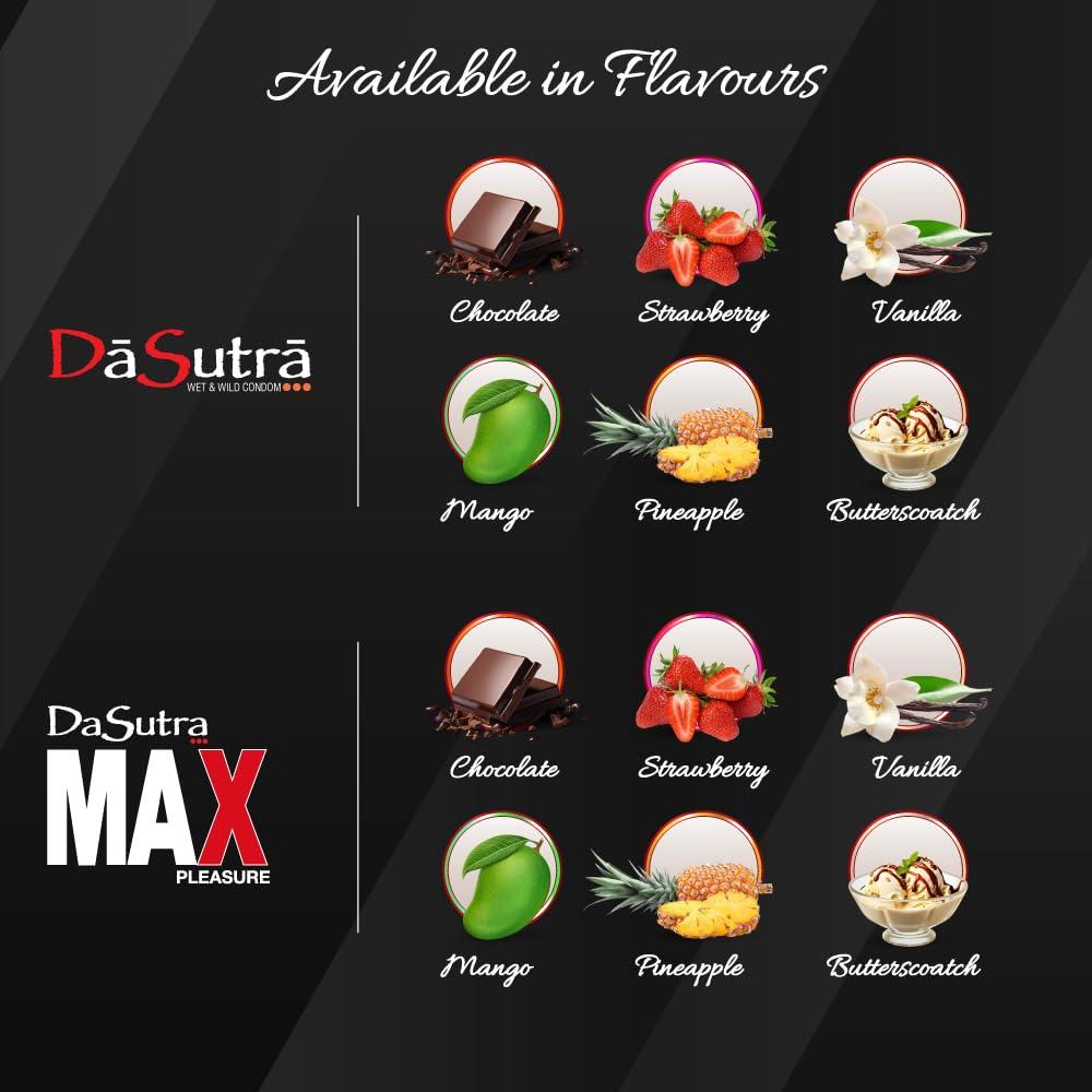 AZISTA AZISTA Dasutra Max Pleasureted Condoms For Men|5 In 1 Multi-Textured Lubricated Condoms|Enhanced Pleasure For Both(Chocolate,3 Count(Pack Of 5))