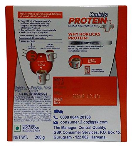 Horlicks Horlicks Protein Plus Health and Nutrition Drink - Chocolate Flavour, 200g Carton