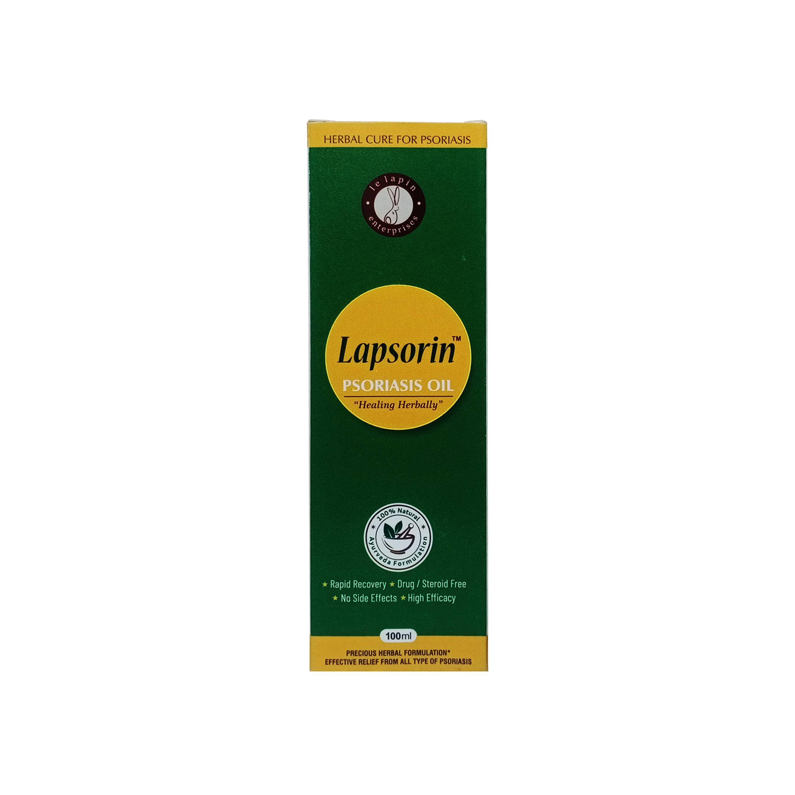 Lapsorin Lapsorin Psoriasis Herbal Oil 100ml - Anti Psoriasis oil for plaque and scalp psoriasis - Ministry of Ayush Approved