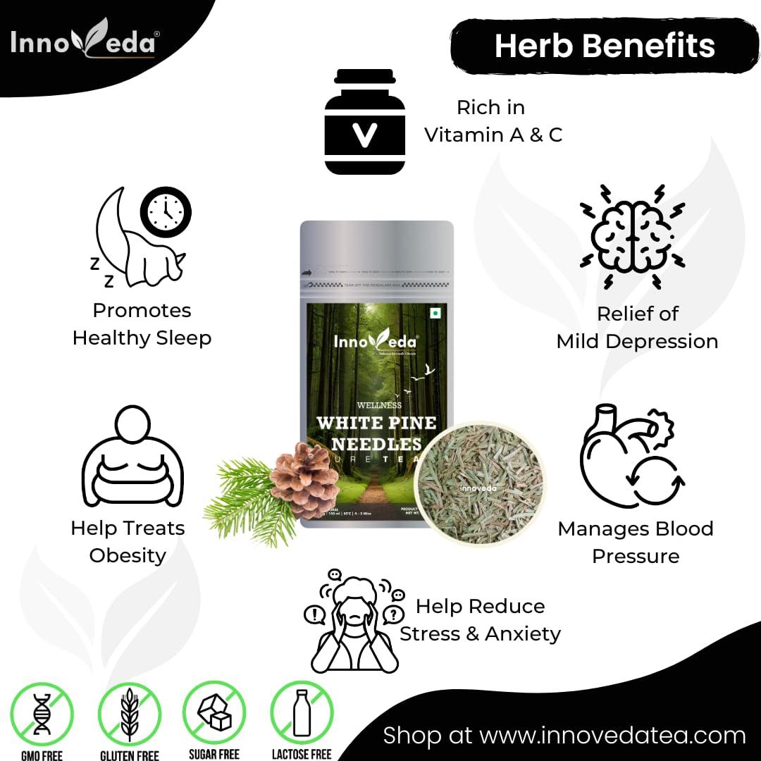 INNOVEDA White Pine Needle Tea Rich in Vitamin C 50-60 Cups