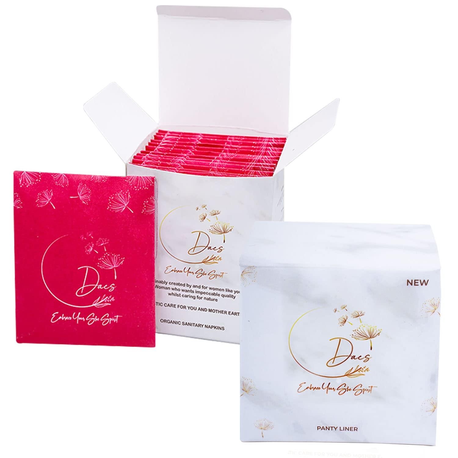 DAES DAES Organic Cotton sanitary Pad | combo pack | 12 Heavy flow pads + 25 panty |Toxin-Free | Unscented | Ultra thin | Ultra soft | Vegan | Leakproof and Rash-Free | Super-Absorbent