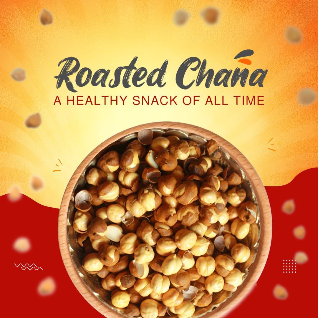 Dr. RBL's Dr. RBL\'s Roasted Chana (Bhuna Hua Chana) | Unsalted Roasted Gram/Chickpeas gram | Healthy Snack with High Protein, Fiber and Nutrients -Pack of 5 (2.5 KG)