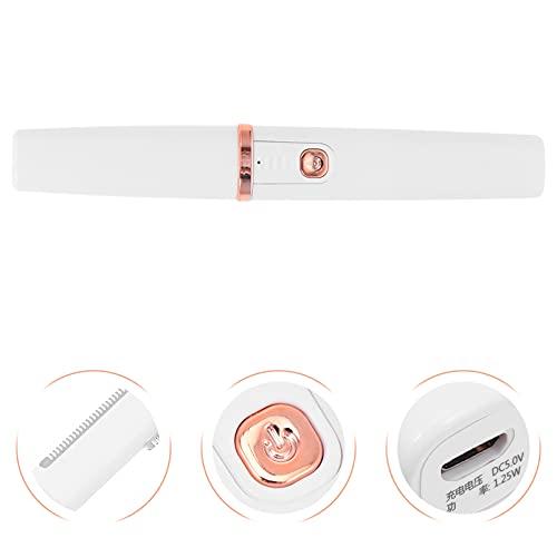 Beaupretty Beaupretty Eyebrow Precision Trimmer, USB Electric Painless Eyebrow Razor for Face Body Lady Men Makeup Shaver (White)