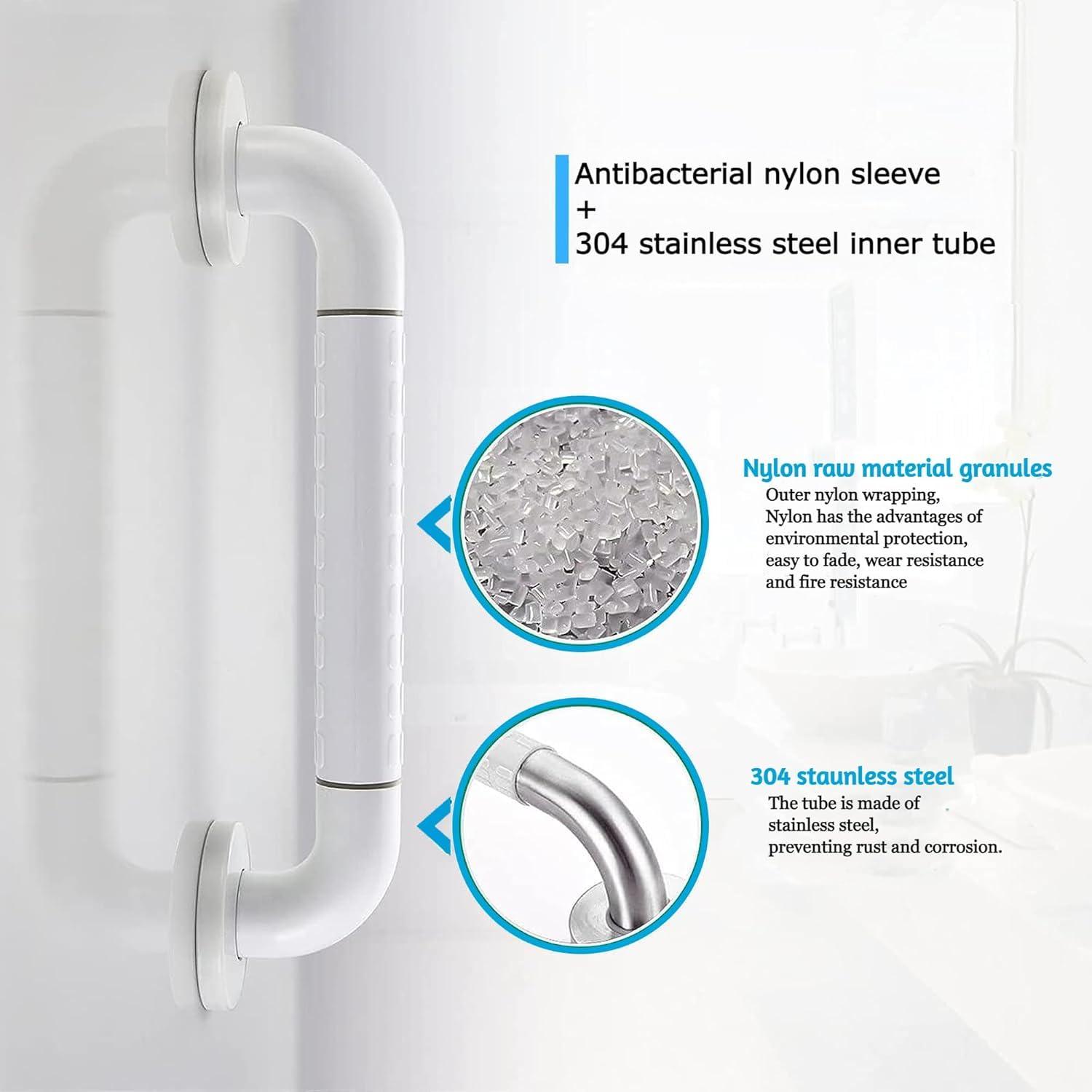 NUCARTURE NUCARTURE 28 INCH Grab bar for Bathroom Toilet Handrails Bathroom Safety Stainless Steel Wall Mounted Grab Bar Hand Support Safety Rail Handle for Senior Citizen (I Shape)