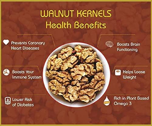ENGLISH NUTS-THE DRY FRUITS HOUSE English Nuts Kashmiri Quarter Walnut Kernels (Akrot) 1000g|Fresh & Natural walnut Without Shell Akhrot Giri|Rich in Protein & Iron|Low-Calorie Nut | Cholesterol Free for Snacking & Baking dry fruits