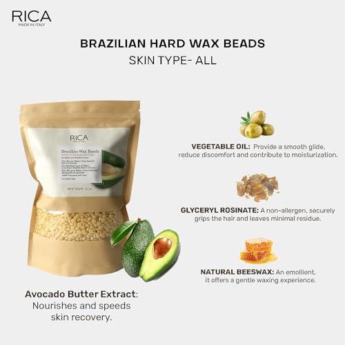 RICA Rica Brazilian Beads, Stripless & Painless Hair Removal Wax For Men & Women| Quick & Easy Tan Removal Waxing For Face, Armpit & Bikini Areas| 150 gm, Pack of 1