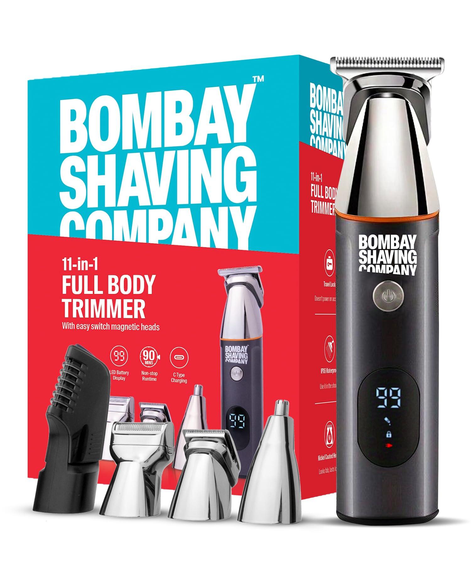 Bombay Shaving Company Bombay Shaving Company 11 in1 Multi Grooming Kit | All in One Full Body Trimmer for Men | 120 Min Charge time, 90 Min Runtime, Charging Indicator | IPX6 Water Proof | Nose, Ear, Beard, Body, Hair Trimmer Men