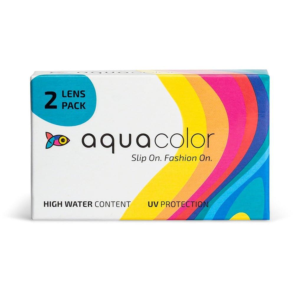 AQUALENS CONTACT LENSES AQUALENS CONTACT LENSES Aquacolor Monthly Disposable Colored Lenses With 0 Power-Venus Grey-(2 Lens/Box)