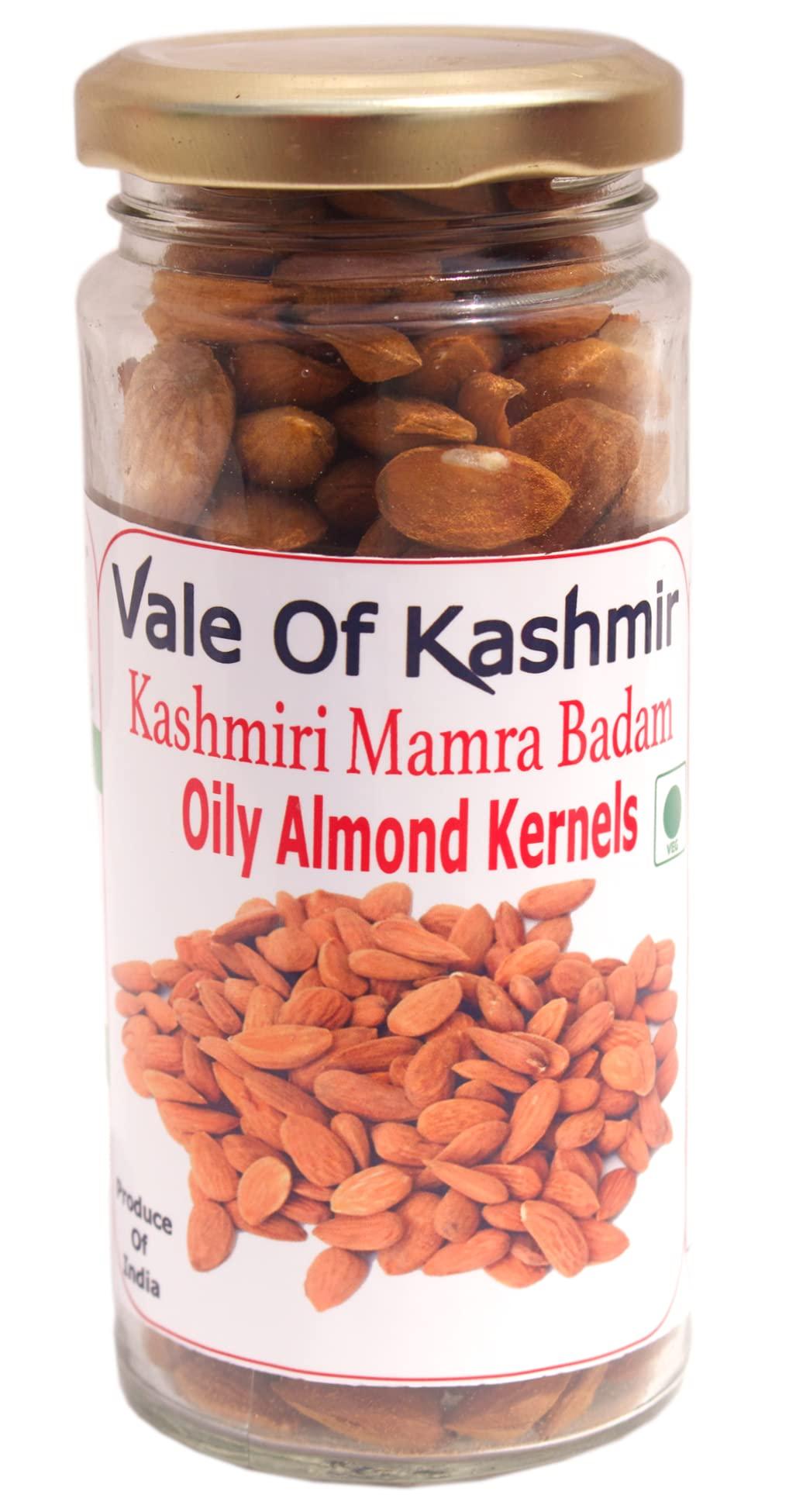 Vale Of Kashmir Vale Of Kashmir Kashmiri Walnut Kernels & Kashmiri Mamra Almonds in Glass Bottle 1kg , Pack of 10 Kashmiri Akhrot Bdam Giri 500gm Each