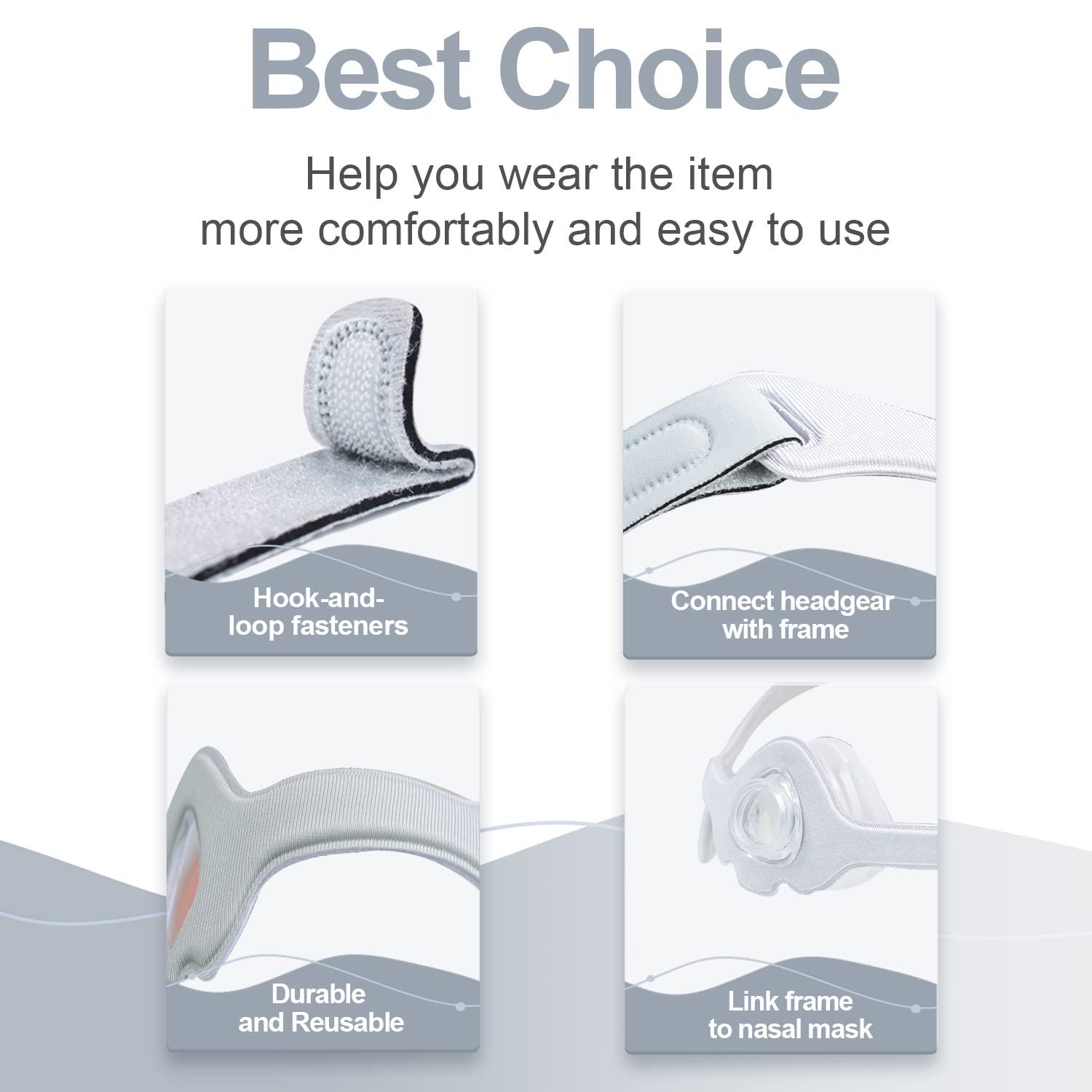 ItAll 2pcs Fabric Frame and Replacement Headgear Compatible with Wisp Nasal Mask, Not Fit for DreamWisp Nasal Mask