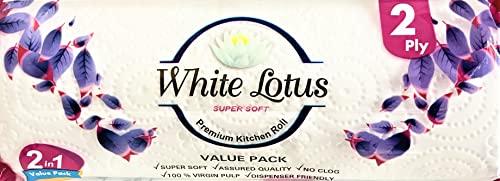 Generic White Lotus 2 Ply Kitchen Paper Roll | Tissue Paper | Towel Paper | Paper Roll - 2 Rolls (100 Pulls Per Roll)