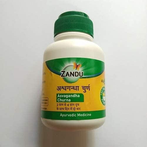 Zandu Zandu Ashwagandha Churna 60 Gm(New Pack) Pack of 3-Free malshuddhi sample
