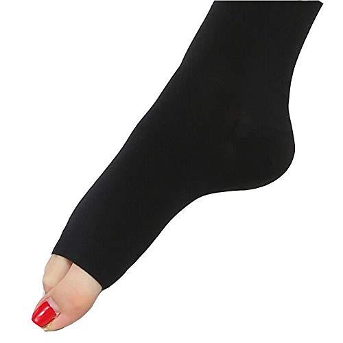 PRO GYM PRO GYM Compression Sock 30-40mmHg Thigh High Support Stockings Medical Relief Open Toe (Black, L)