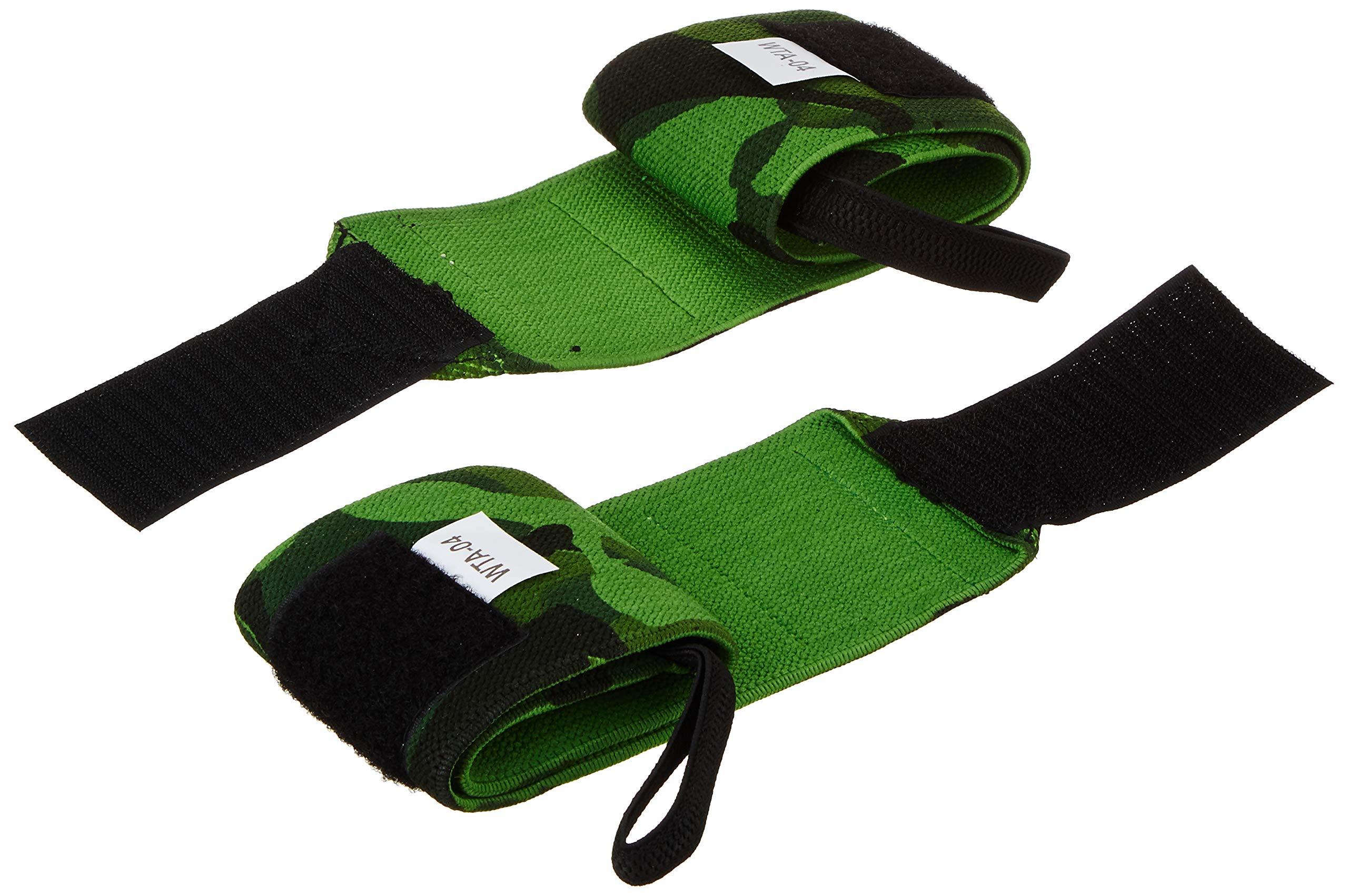 Kobo Kobo WTA-04 Camouflage Grey Wrist Wraps with Thumb Loop - Professional Wrist Support Braces (Camouflage-Grey) & Kobo WTA-03 Power Cotton Gym Support (Black)