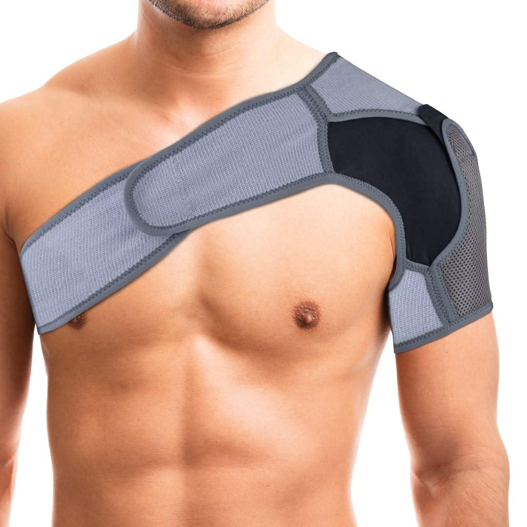 Vissco Vissco Shoulder Support, Shoulder Immobilizer With Adjustable Stretchable Strap, Better Immobilization, Pain Reliever For Rotator cuff injury, Post paralysis - Medium (Grey)