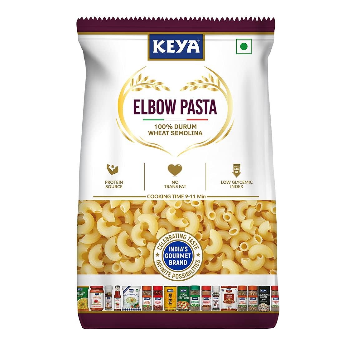 KEYA Keya No Maida 100% Durum Wheat Pasta Combo, Elbow Pasta 400gm, Penne Pasta 400gm, Pack 2