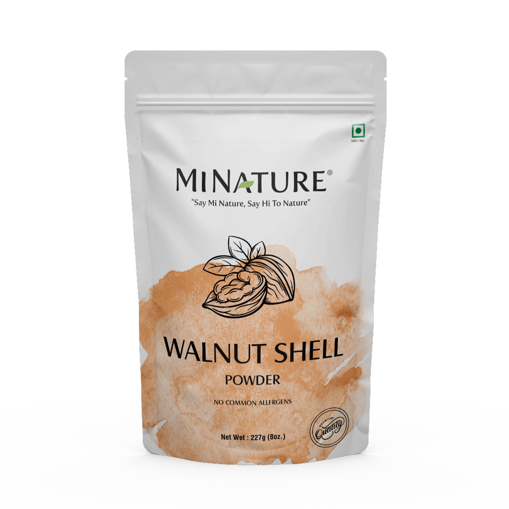 mi nature mi nature Walnut Shell Powder - No Silica or Any Artifical Additives - For Homemade Natural Scrub Formula| 100% Pure, Natural & Cruelty Free - 227g/1/2 lbs/8 oz
