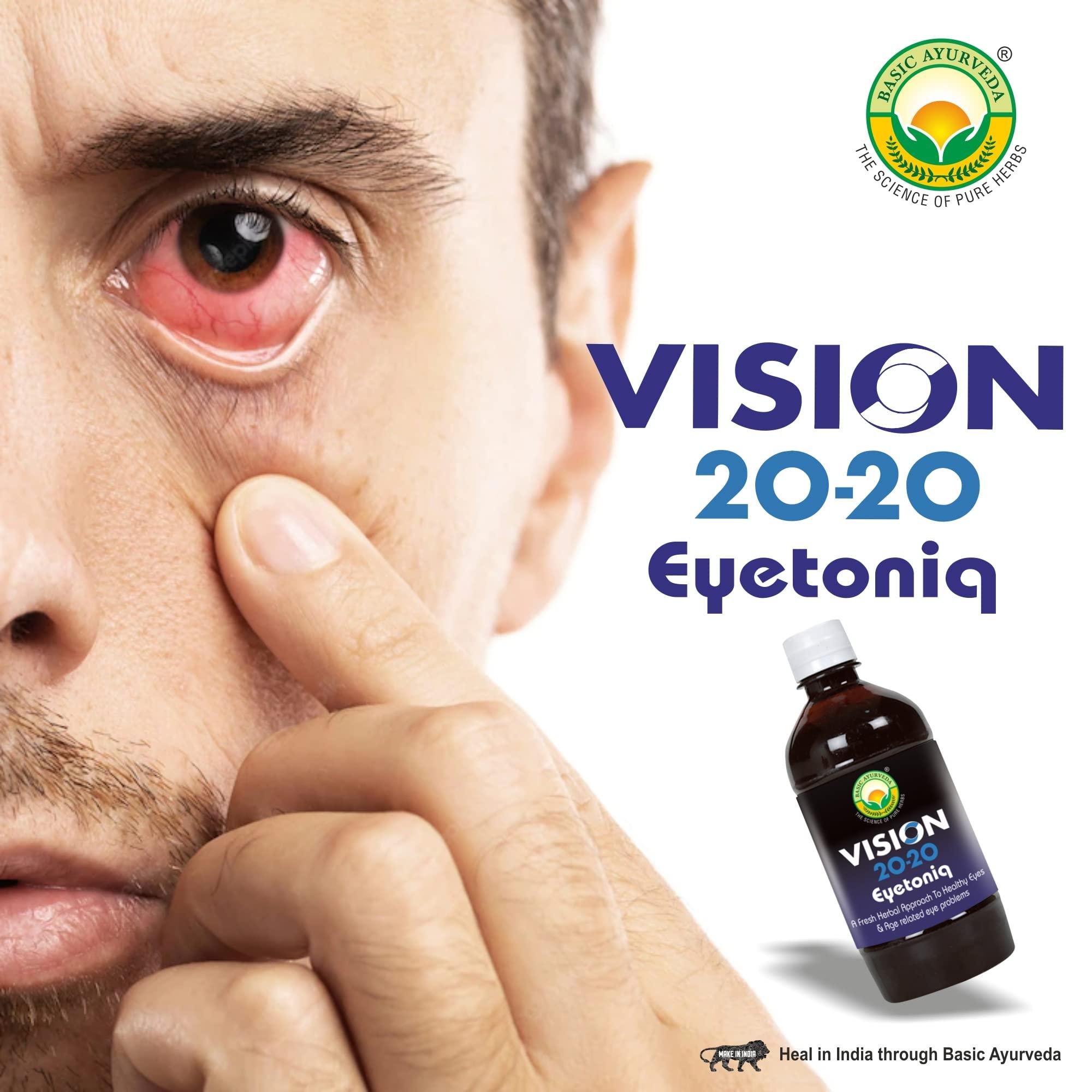 BASIC AYURVEDA Basic Ayurveda Vision 20-20 Eyetoniq 450 Ml- Herbal Eye Tonic | Ayurvedic Drink For Eyes, Promoting Clarity, Focus, And Overall Visual Wellness | A Powerful Blend Of Natural Ingredients