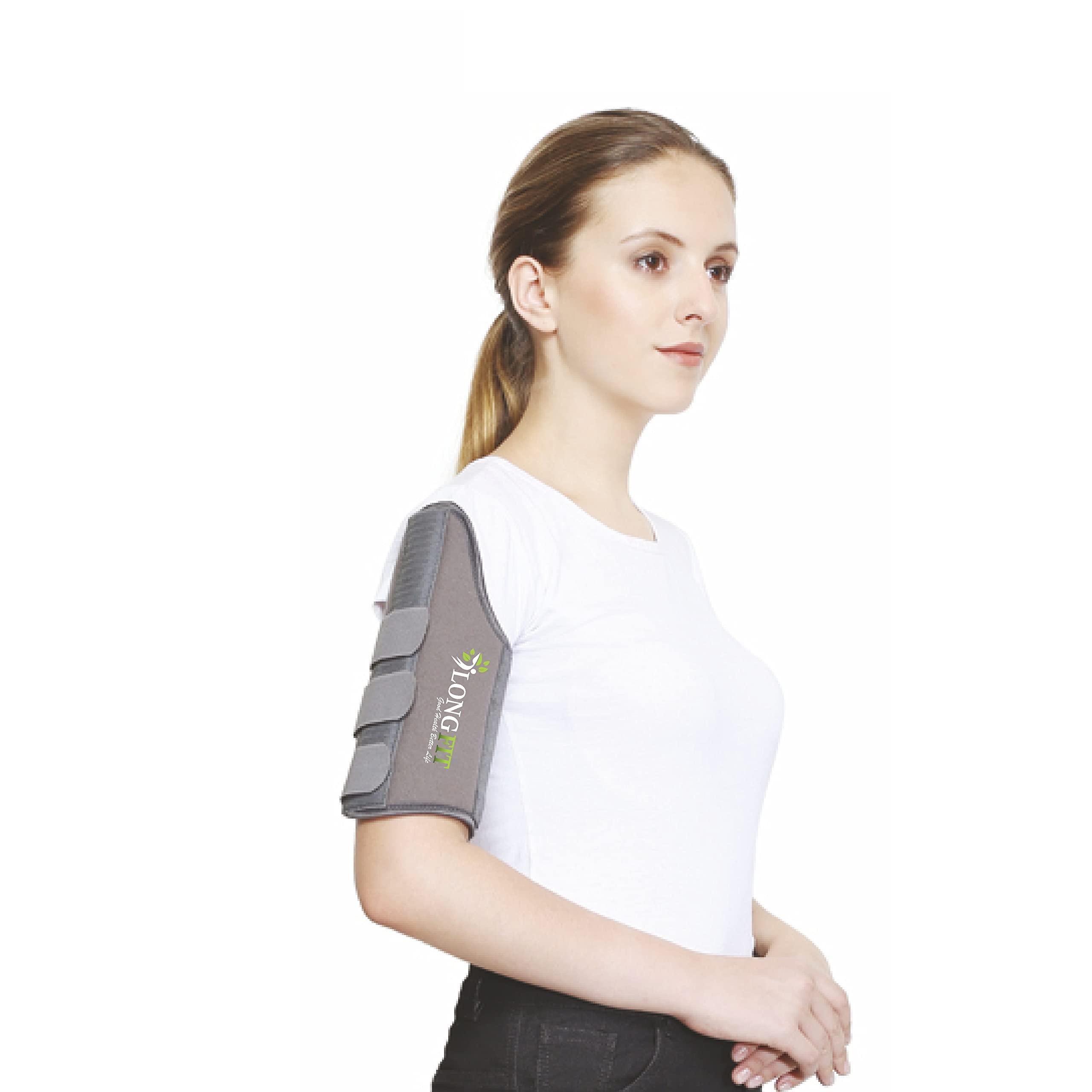 Longfit Longfit Humeral Brace Arm Support Humerus Fracture Brace for Men, Women & Adults (XL, Black)