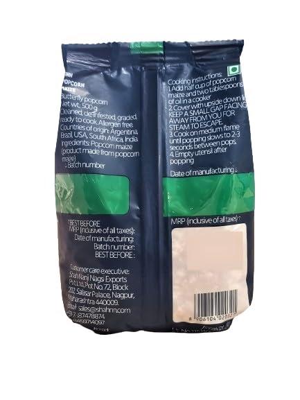 SNN SNN Popcorn Maize 500 Gram | Imported Raw Maize | Popcorn Kernels | Ready to Cook | High Expansion | Homemade Healthy Snack | Butterfly Popcorn Kernels