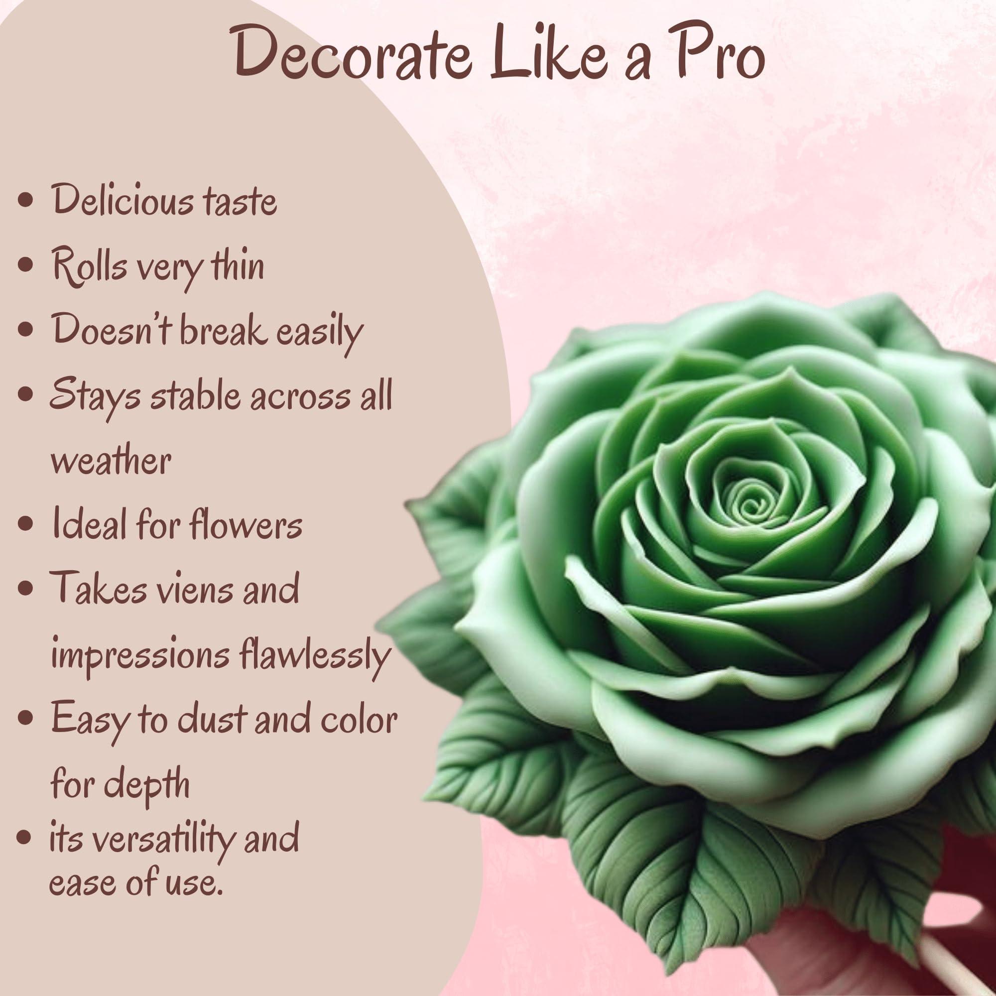 Confect Confect Gum Paste for Cakes Fondant Chefs Choice for Cake Decorating | Gum Paste For Cake Decorating | Gooseberry Green Gum Paste - 250gms