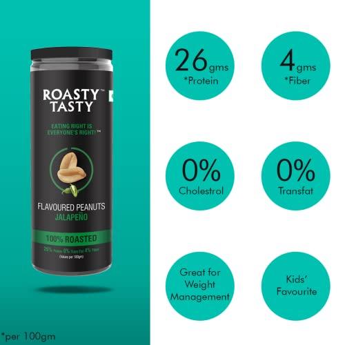 Roasty Tasty Roasty Tasty Roasted Healthy Snacks Box of Joy Gift Hamper Pack of 4 (Peanuts Cheese, Peanuts Jalapeno, Quinoa & Seeds Chilli Lime, Quinoa & Seeds Peri Peri)
