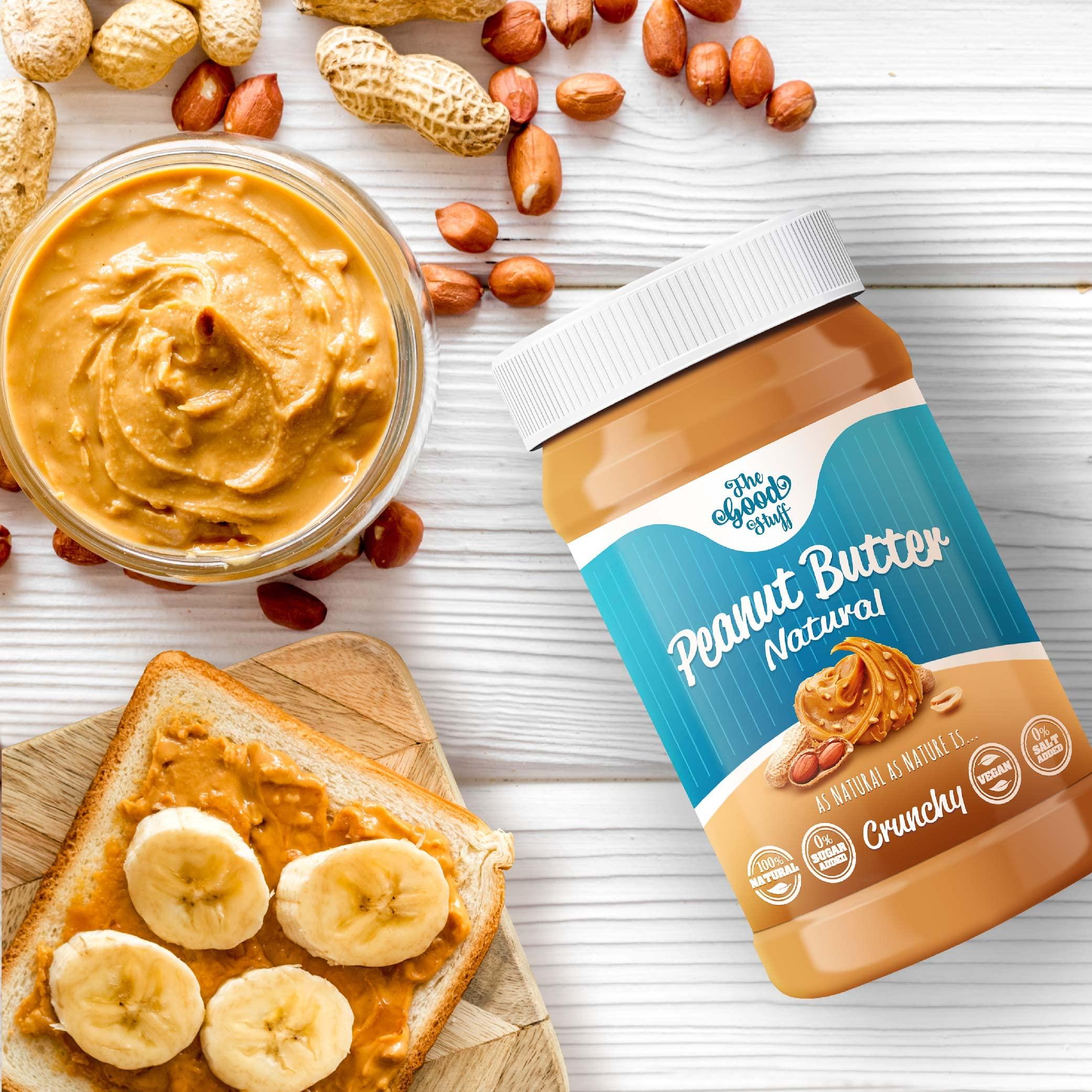 The Good Stuff The Good Stuff All Natural Peanut Butter Crunchy | Unsweetened, Protein Rich, No added Salt, Vegan, Gluten Free | Pack of 1-1kg