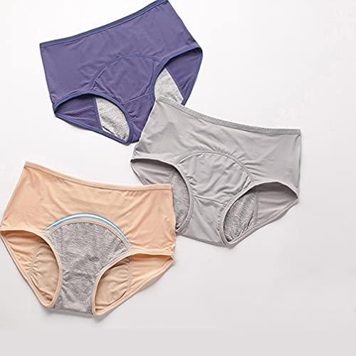 Artibetter ARTIBETTER 3 Pcs Menstrual Briefs Menstrual Period Pants Leak- proof Physiological Pants Thickened Comfortable Menstrual Underwear Menstruation Breathable Underpants for Women Girls, 3XL