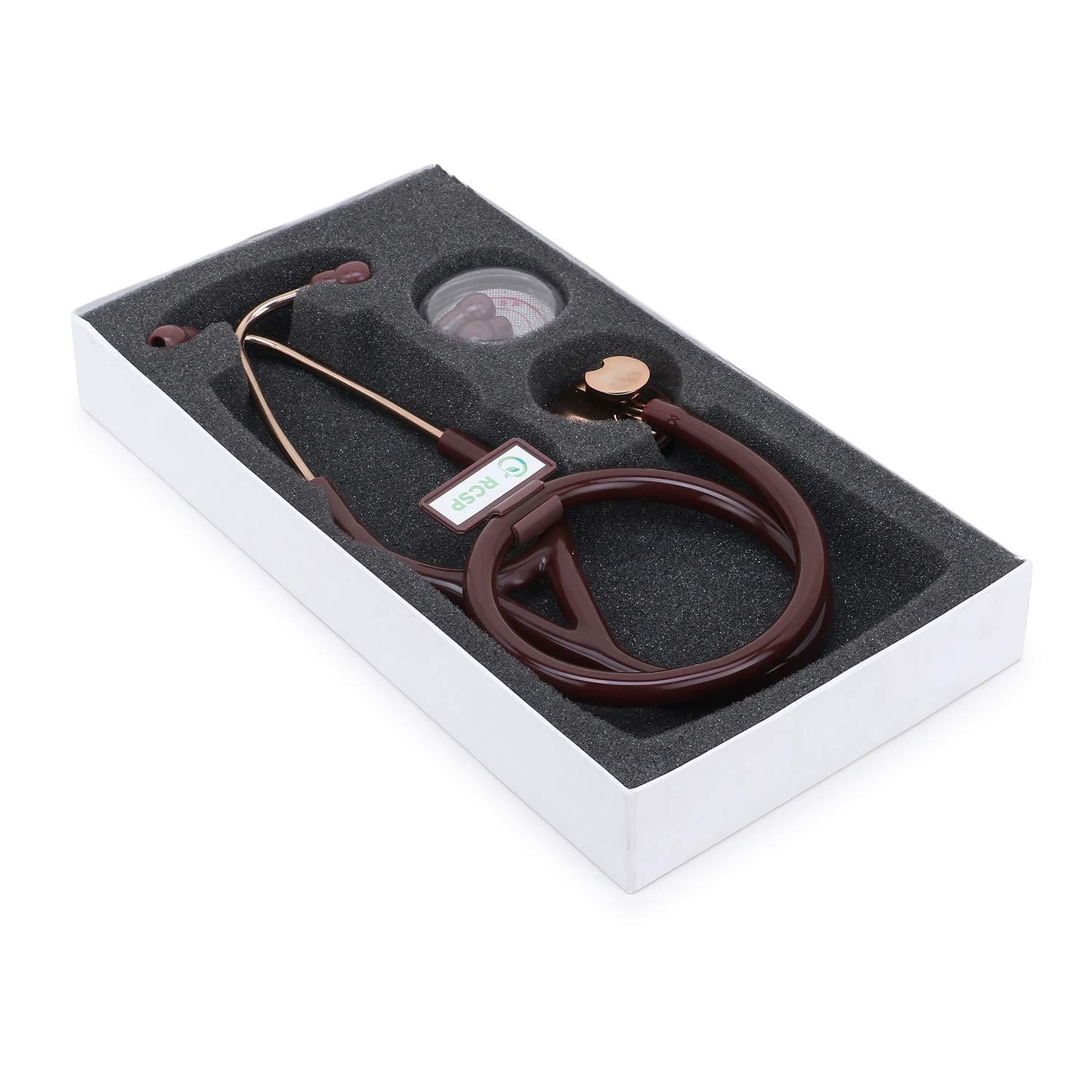 RCSP RCSP Cardiology stethoscope for docotor \'s and medical student Rose Gold Color Single Head Brass (CHOCOLATE)