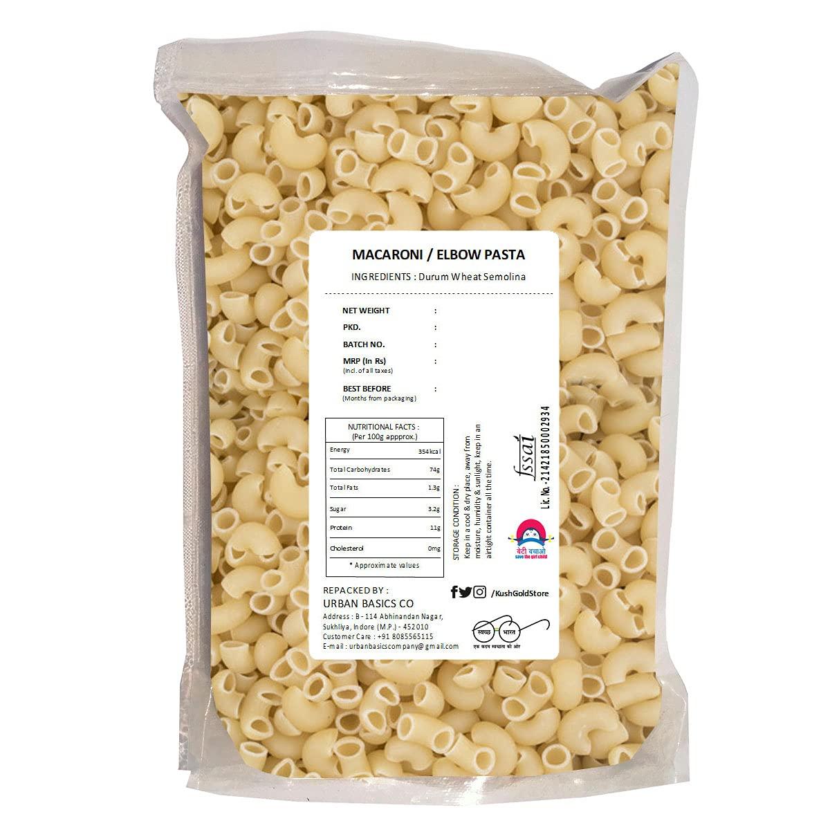 Kush Gold Kush Gold Durum Wheat Pasta - Elbow Macaroni Pasta 800g (2 Pack of 400gm)