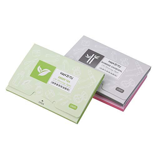 Layfoo 100 Sheets Facial Absorbent Paper Absorbing Sheets Blotting Paper Bamboo Charcoal Control Tissues Paper(Rose red) -Layfoo