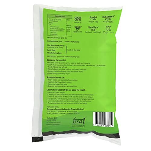 Cocoguru Cocoguru High Grade Coconut Cooking Oil - Pouch 1 Litre