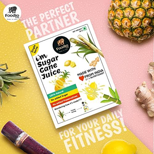 Foodio.fit Foodio.fit Sugarcane Juice Premix Powder Sachets - 3 Packs | Dried Sugarcane Juice Pouch| Ganne ka Juice - 90G