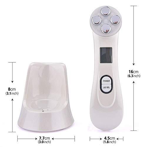 4beauty Therapy 5 In1 Facial Corded Electric Lifting Machine, LED Light Therapy Wrinkle Remover Skin Tightening Anti Aging Skin Rejuvenation Massager 5 in 1 RF EMS Beauty Device for Women
