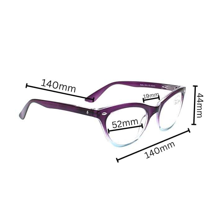 ESPERTO READERS ESPERTO READERS CATTY Full Rim Cat Eye Shape Reading Glasses - Purple (Power +1.00 to +3.00) (+2.50)
