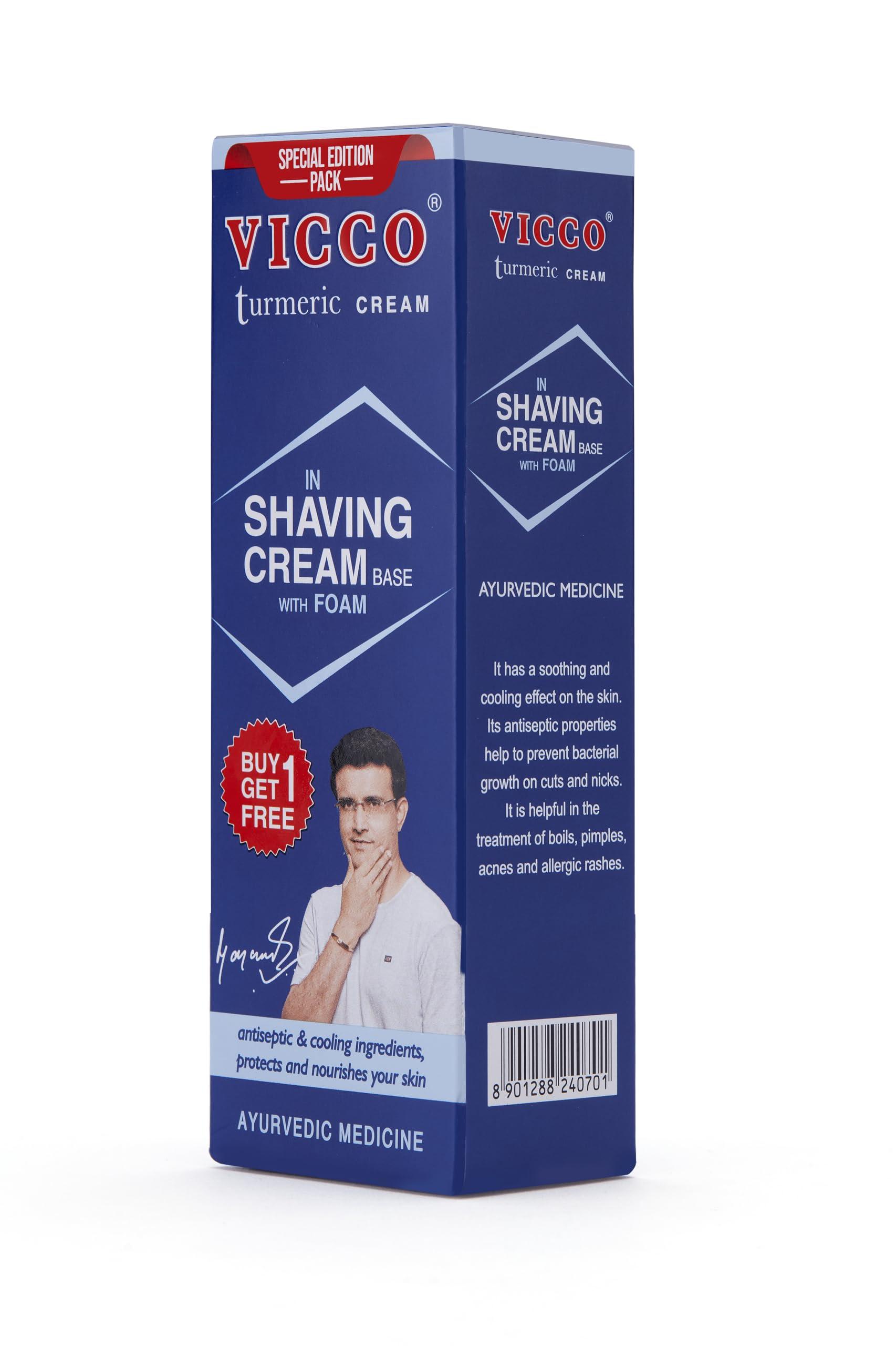 VICCO VICCO TURMERIC SHAVING CREAM IN FOAM BASE (REGULAR) Pack of 2