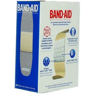 Band-Aid Band-Aid Brand Tru-Stay Sheer Strips Adhesive Bandages for First Aid and Wound Care, All One Size, 40 ct