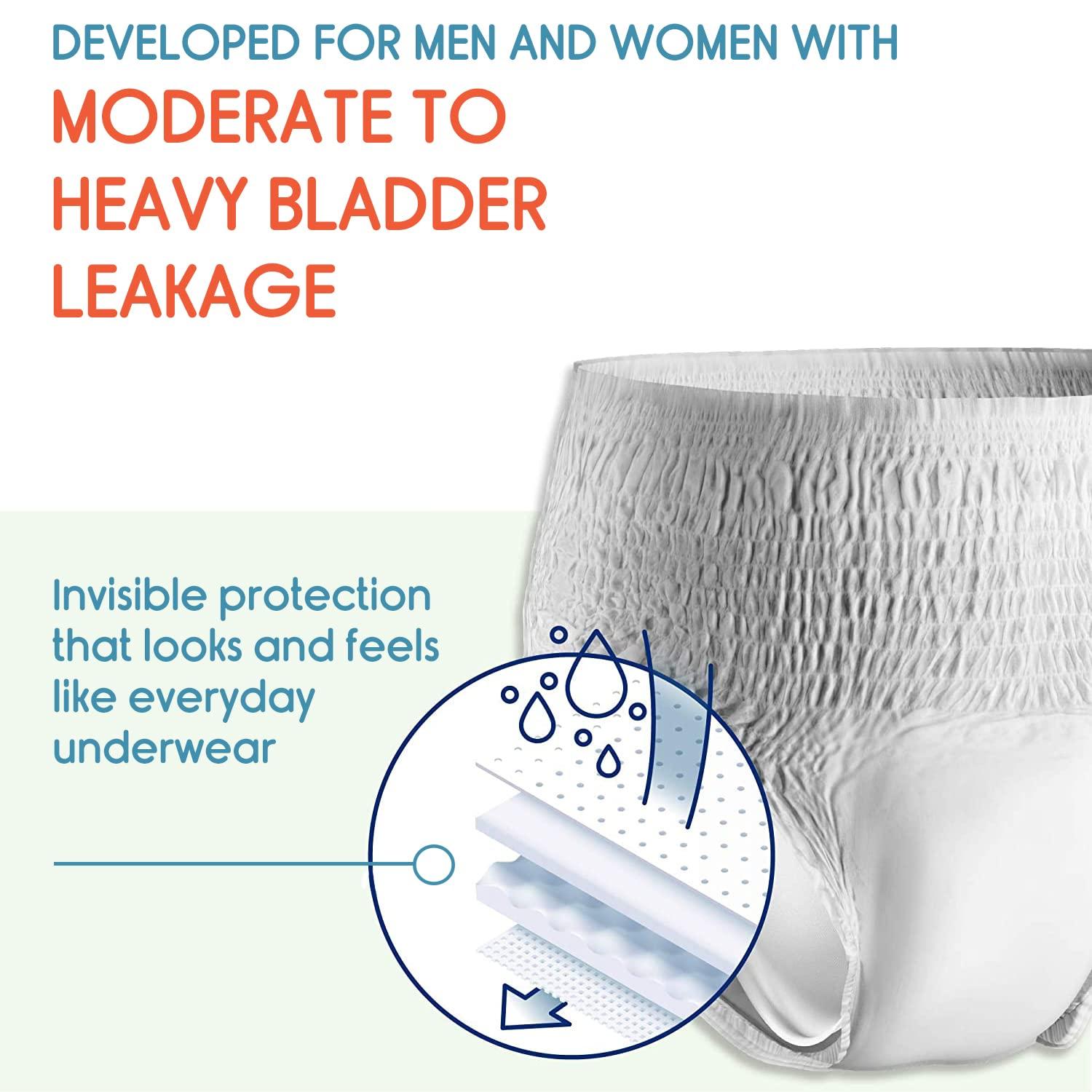 KosmoCare KosmoCare Protective Underwear |Pull Up Style| Pant Diaper for Incontinence with maximum absorbent I Odor Guard | Cloth Feel Outer Fabric| Breathable Zones - Medium | Waist Size 34\" - 46\" - Count 20p