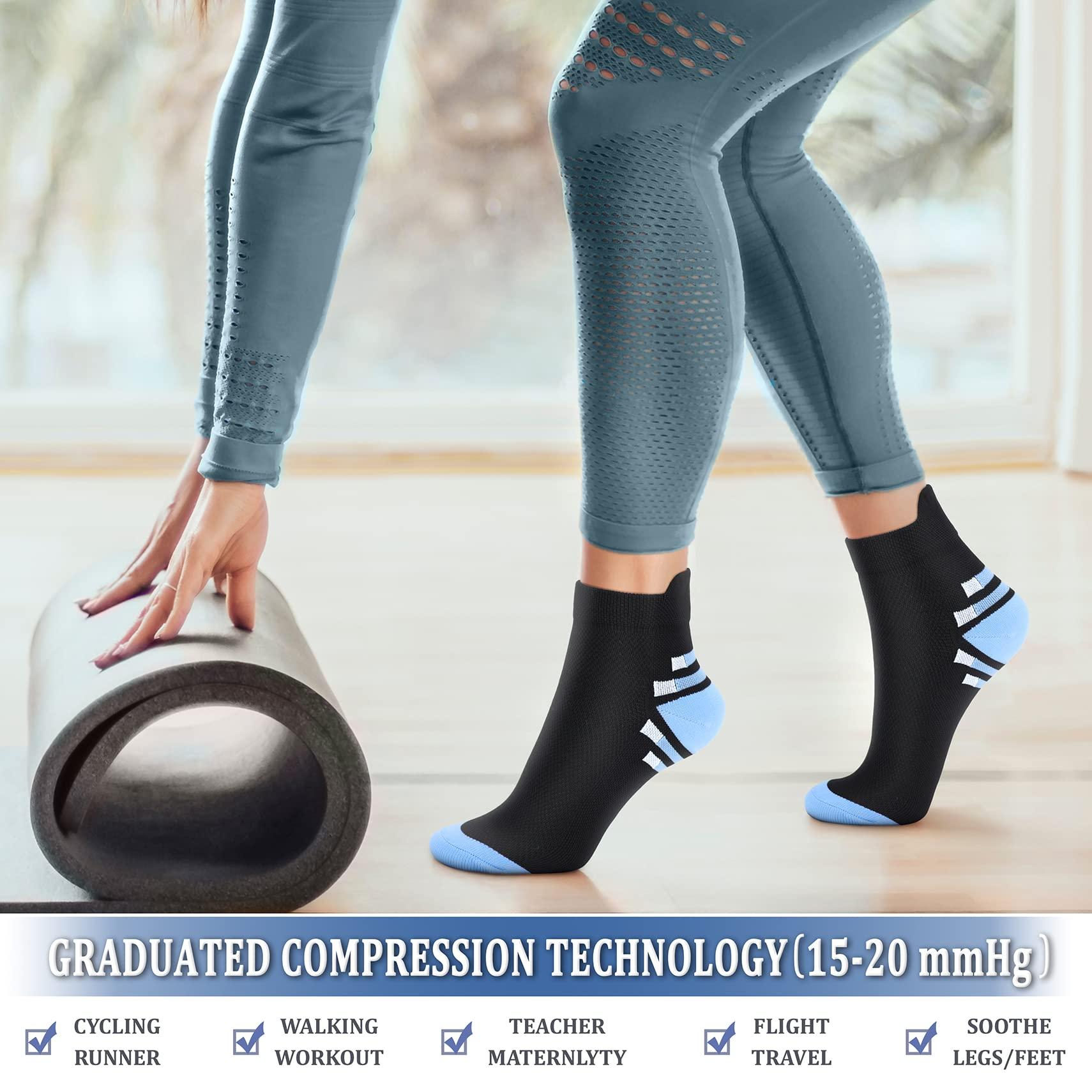 CHARMKING CHARMKING Compression Socks for Women & Men Circulation 15-20 mmHg is Best for Athletic Running Cycling Nurse Daily Wear, 09 Grey/Green, Small-Medium