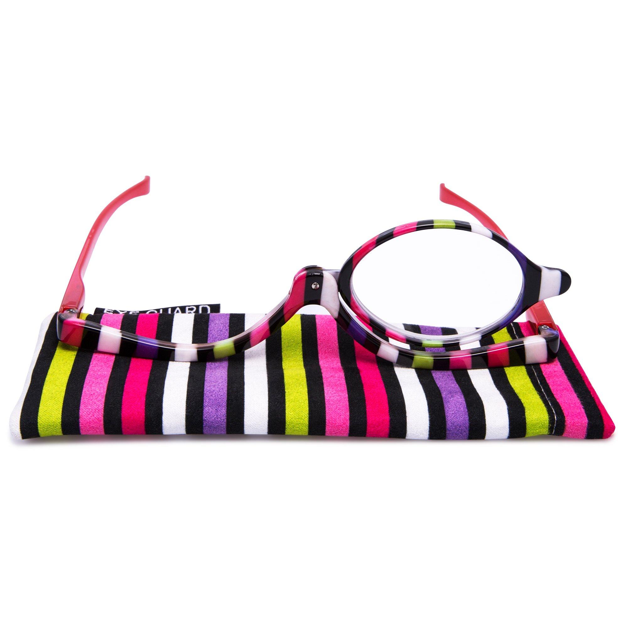 EYEGUARD EYEGUARD Readers 2 Pack Magnifying Makeup Glasses Eye Make Up Spectacles Flip Down Lens Folding Cosmetic Womens Reading Glasses +2.00