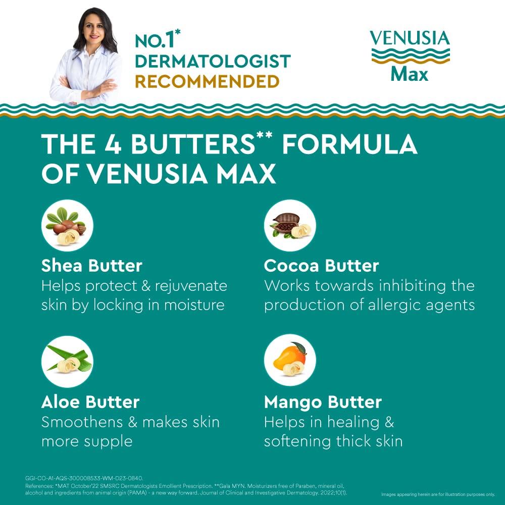 Venusia Dr. Reddys Venusia Max Combo of Cream 150g & Lotion 300g|Intensive Moisturizing Lotion and Cream|Paraben Free Body Lotion and Cream For Dry Skin | Moisturizer Infused With Shea Butter & Cocoa Butter