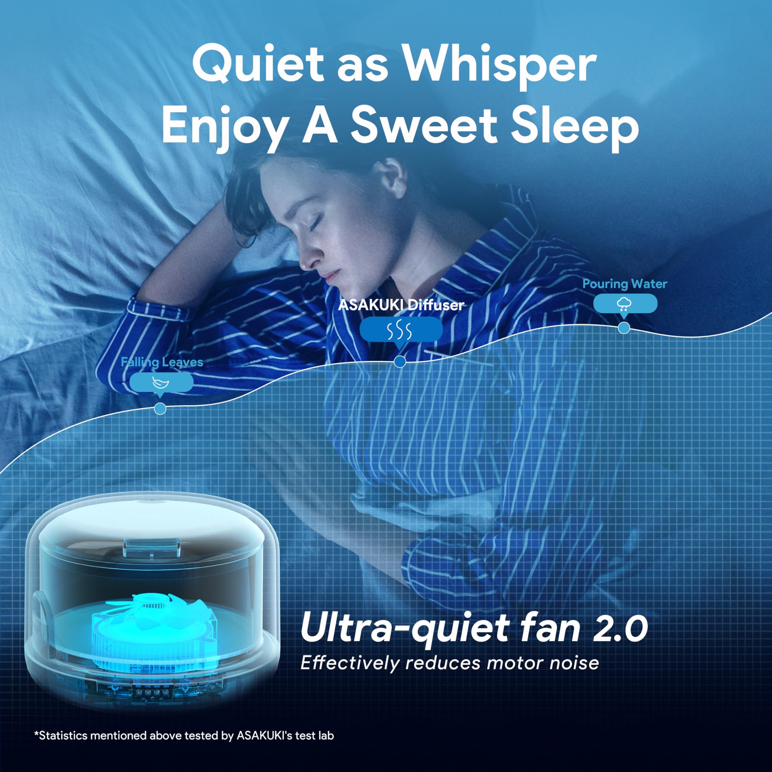 ASAKUKI ASAKUKI 500ml Premium, Essential Oil Diffuser, 5 in 1 Ultrasonic Aromatherapy Fragrant Oil Humidifier Vaporizer, Timer and Auto-Off Safety Switch-Brown,Plastic