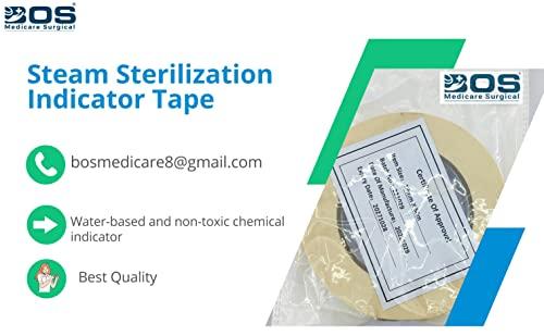 BOS MEDICARE SURGICAL BOS MEDICARE SURGICAL Tape/Steam Sterilization Indicator Tape 19mm X 50mt. Dry Heat Autoclave Tape (Steam)/Autoclave/Steam Sterilization Indicator Tape First Aid Tape