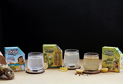 Zappy Zappy Refreshing Natural Drinks Premix for Nimbu Shikanji |Nimbu Pani | Coconut Water | Immunity Booster Instant Mix Powder Drink | Energy Drink Combo No Added Preservatives (Pack of 45)