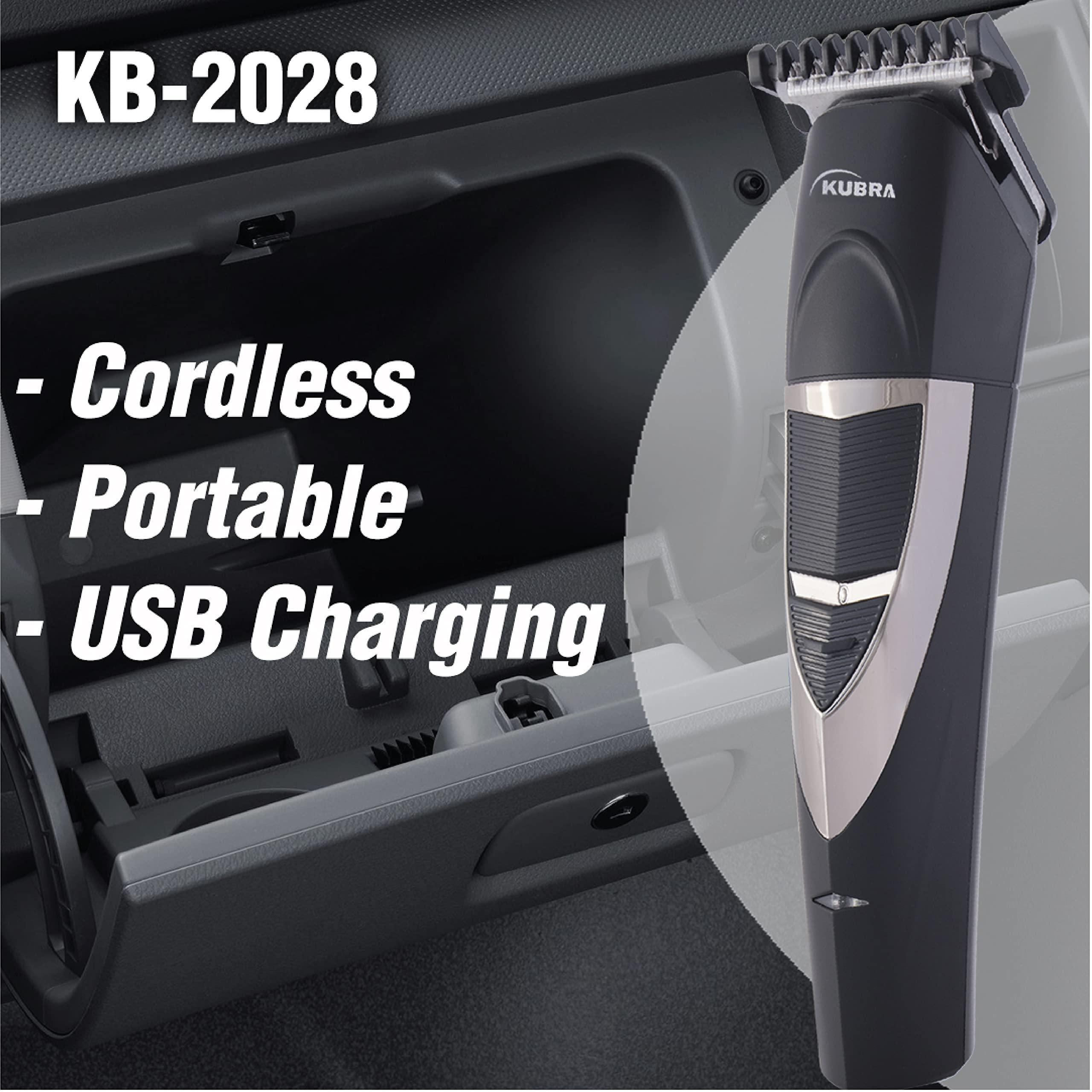 Kubra Kubra KB-2028 Rechargeable Cordless 50 Minutes Runtime Hair and Beard Trimmer for Men (Black)